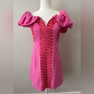 NWT Ultramarine Pink Passion Embroidery Dress Women's Size M